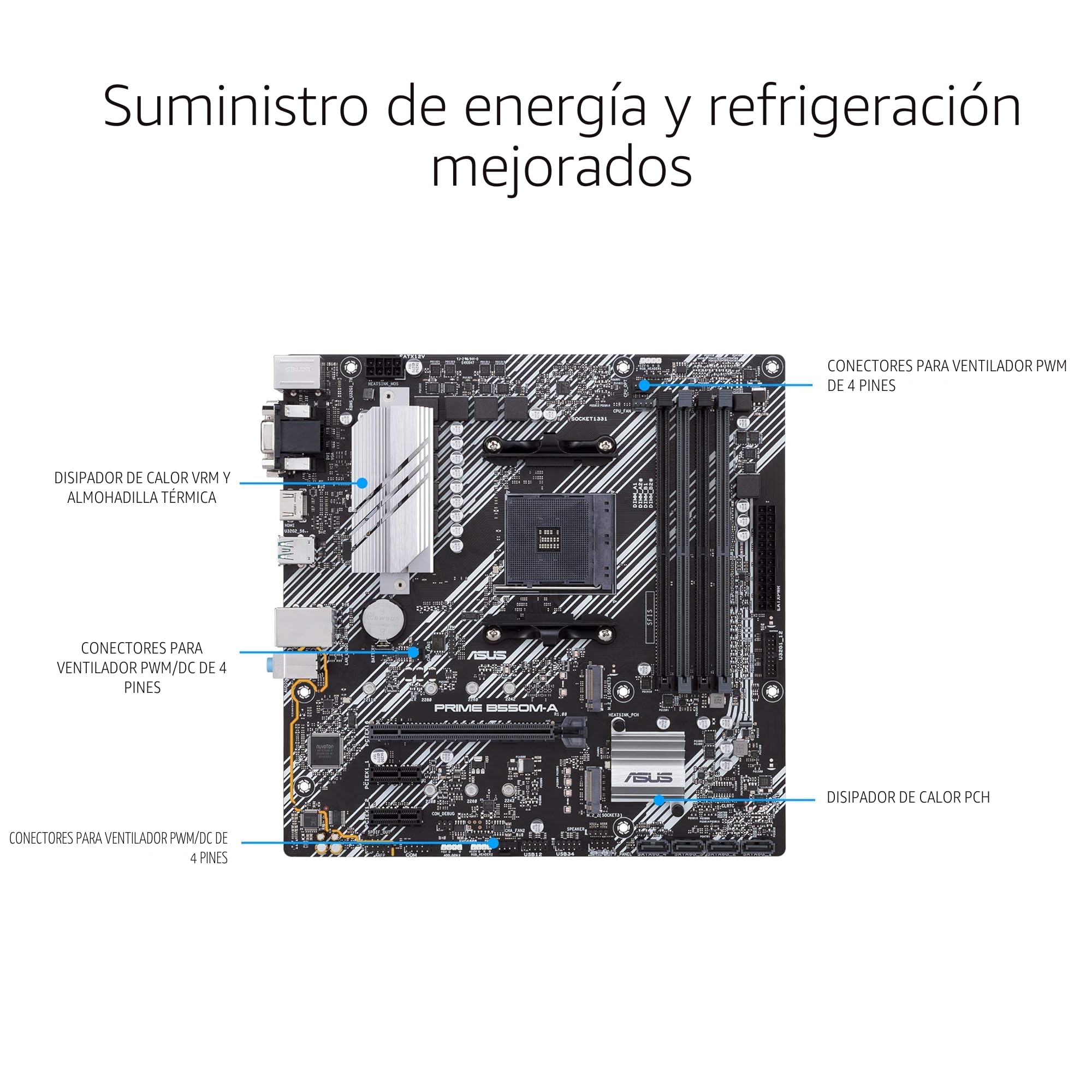 Amazon.com: ASUS Prime B550M-A WiFi II AMD Micro ATX Placa base